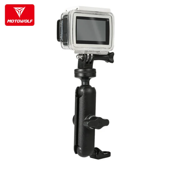 Motowolf Camera Mount Installed on Bike Handlebar for Stable Footage