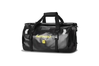 Motowolf Travel Bag attached to motorcycle