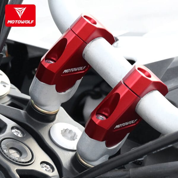 Motowolf Handlebar Riser 22mm – Universal Motorcycle Handlebar Height Raiser 4 Motowolf Handlebar Riser clamp detail
