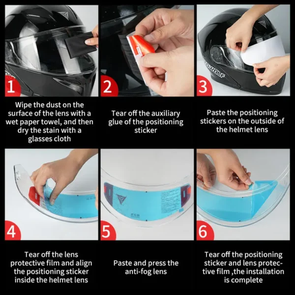 Motowolf Helmet Sticker on cycling goggles