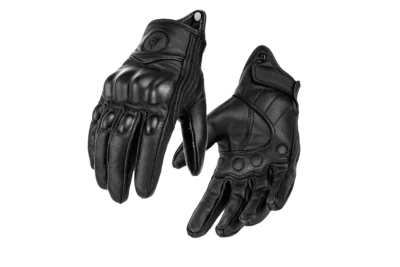 Motowolf Full Finger Goatskin Leather Motorcycle Gloves Front View