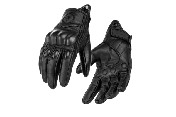 Motowolf Full Finger Goatskin Leather Motorcycle Gloves Front View