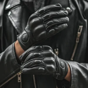 Close-up of the micro-perforated cooling zones on the fingers of the Motowolf Full Finger Goatskin Leather Gloves