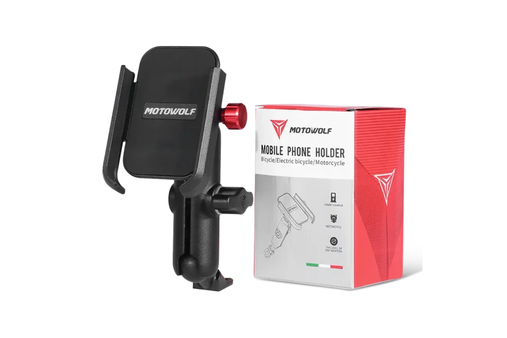 Motowolf Mobile Holder - Aluminum Alloy Cellphone Holder 6 Motowolf Mobile Holder on Motorcycle