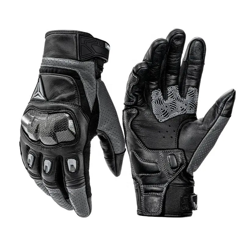 MOTOWOLF Full Finger Leather Gloves – Carbon Fiber Protective Motorcycle Gloves 3 MOTOWOLF Full Finger Leather Gloves front view