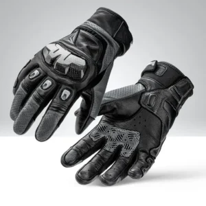 MOTOWOLF Full Finger Leather Gloves adjustable wrist strap