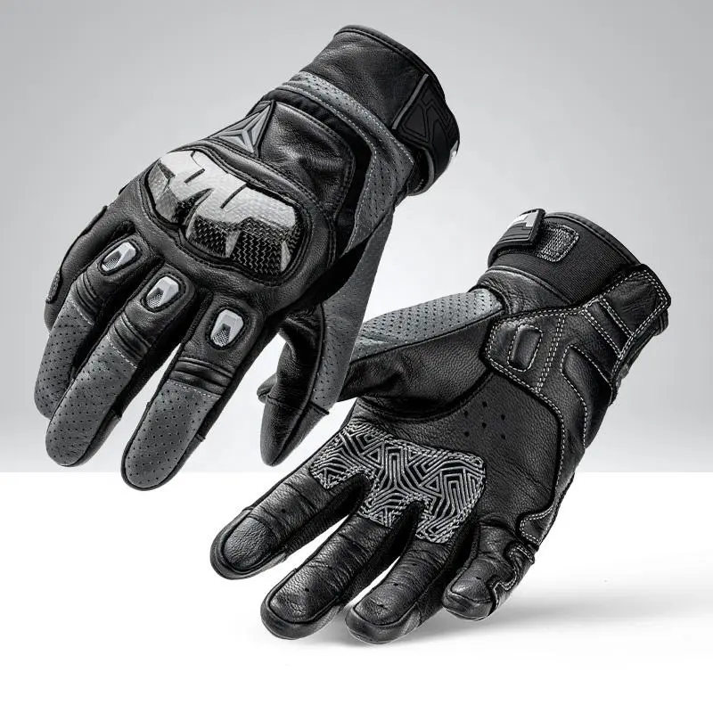 MOTOWOLF Full Finger Leather Gloves – Carbon Fiber Protective Motorcycle Gloves 5 MOTOWOLF Full Finger Leather Gloves adjustable wrist strap