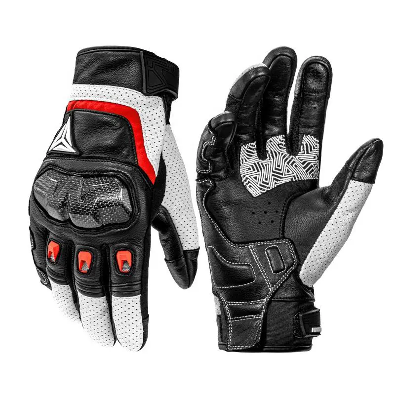 MOTOWOLF Full Finger Leather Gloves – Carbon Fiber Protective Motorcycle Gloves 4 MOTOWOLF Full Finger Leather Gloves palm view