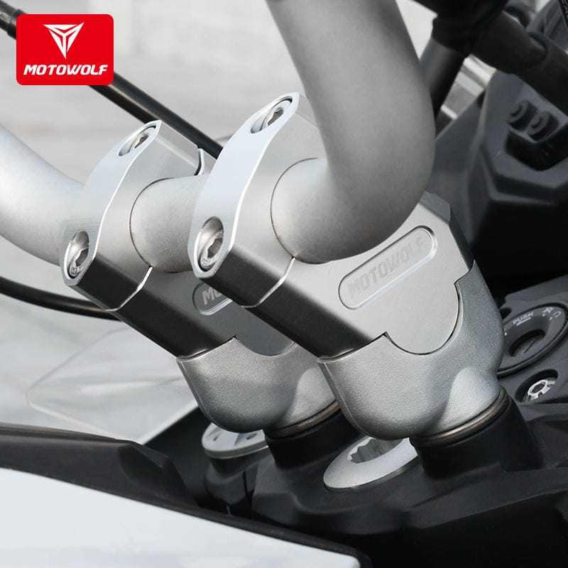 Motowolf Handlebar Riser 28mm – Universal Motorcycle Handlebar Height Raiser 6 Motowolf Handlebar Riser front view