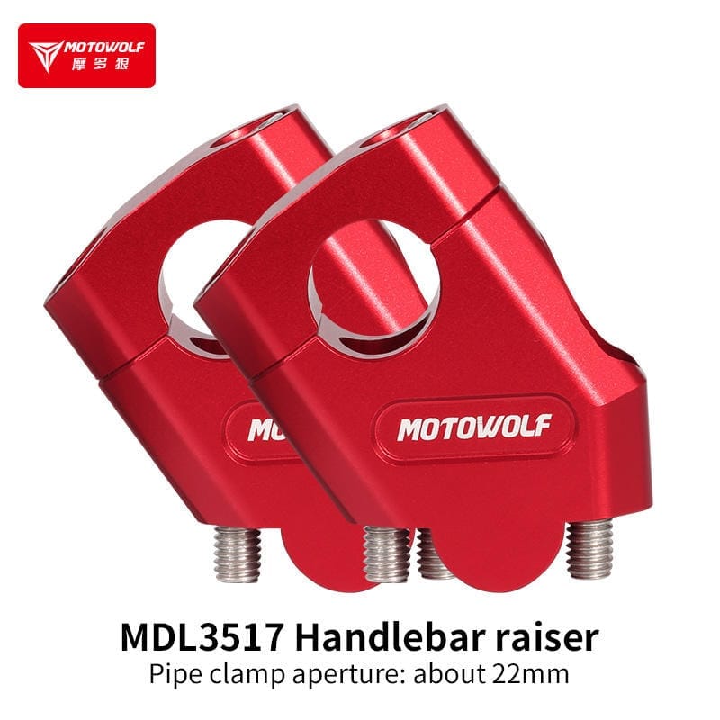 Motowolf Handlebar Riser 28mm – Universal Motorcycle Handlebar Height Raiser 2 Motowolf Handlebar Riser used on modified bike