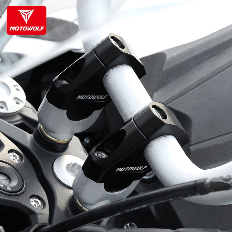 Motowolf Handlebar Riser 28mm – Universal Motorcycle Handlebar Height Raiser 5 Motowolf Handlebar Riser installed on motorcycle