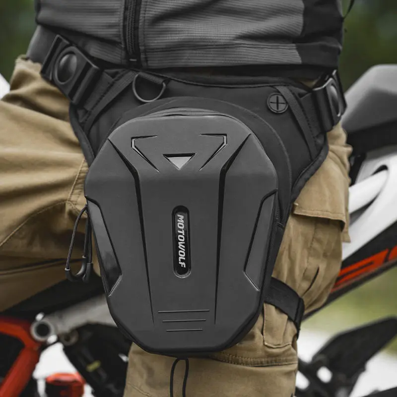 Motowolf Leg Bag – Motorcycle Waterproof Riding Waist & Thigh Pouch 5 Motowolf Leg Bag side view
