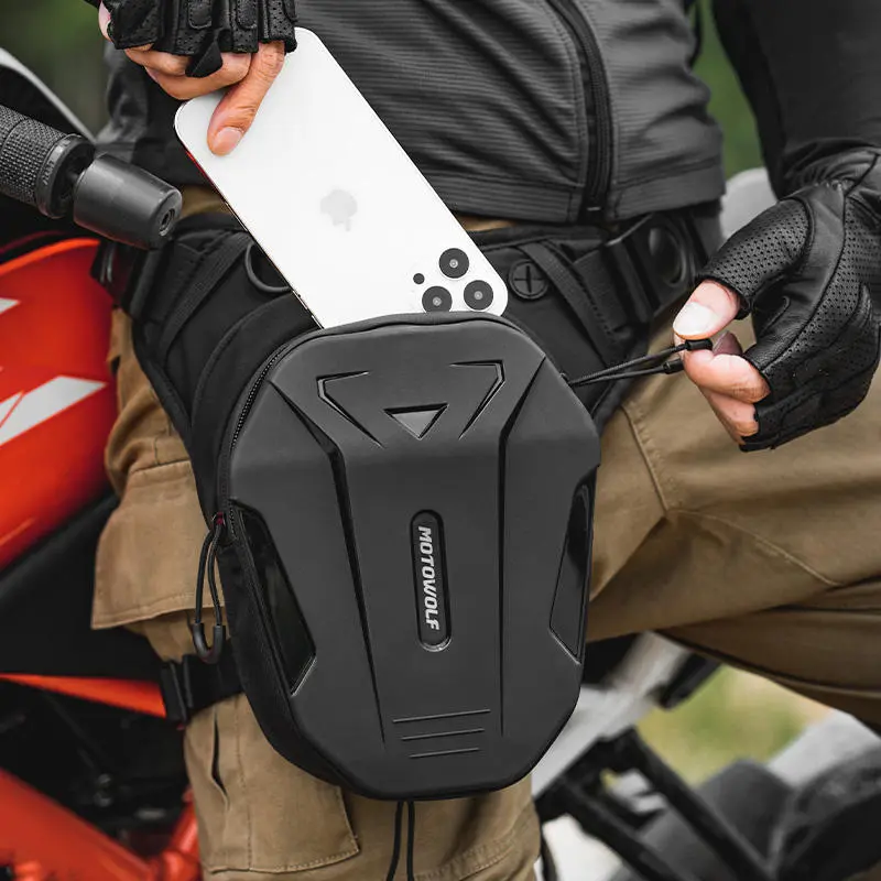 Motowolf Leg Bag – Motorcycle Waterproof Riding Waist & Thigh Pouch 6 Motowolf Leg Bag adjustable straps