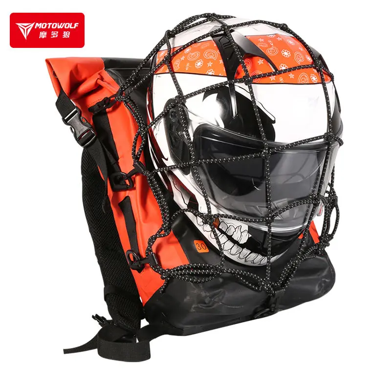 Motowolf Waterproof Backpack – Motorcycle Helmet Bag 11 Motowolf Waterproof Backpack side compartments