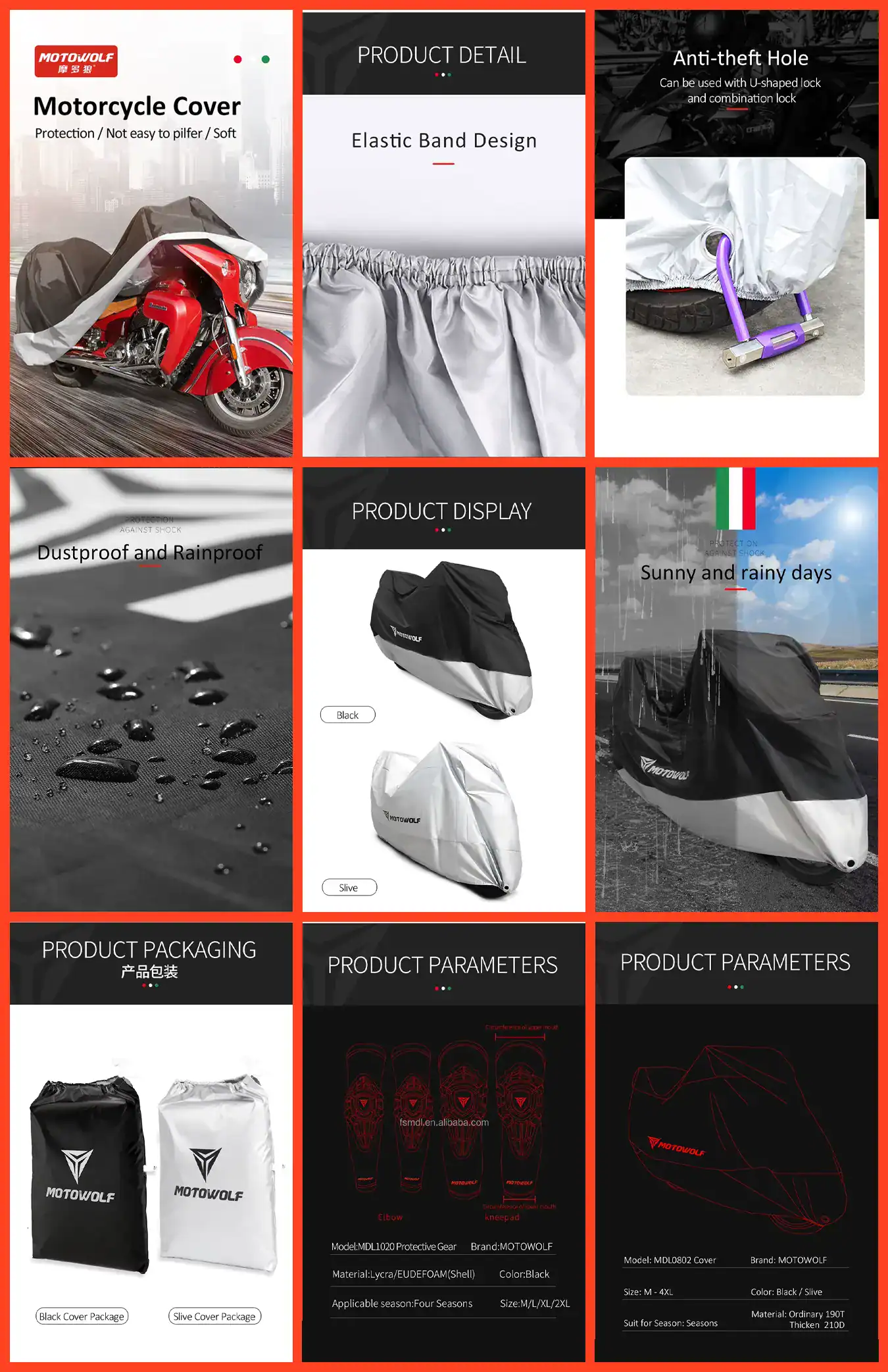 MOTOWOLF Waterproof Motorcycle Cover – All-Season Universal Bike Protection 3 Motowolf Motorcycle Helmet Bag Backpack