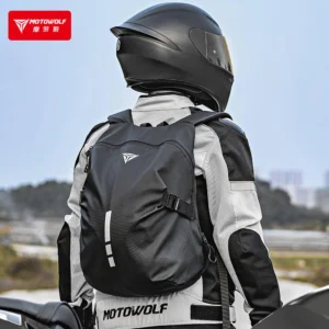 Close-up of the ultra-soft plush fleece interior lining inside the Motowolf Helmet Bag