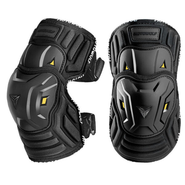 Night reflective details on the MOTOWOLF riding guards