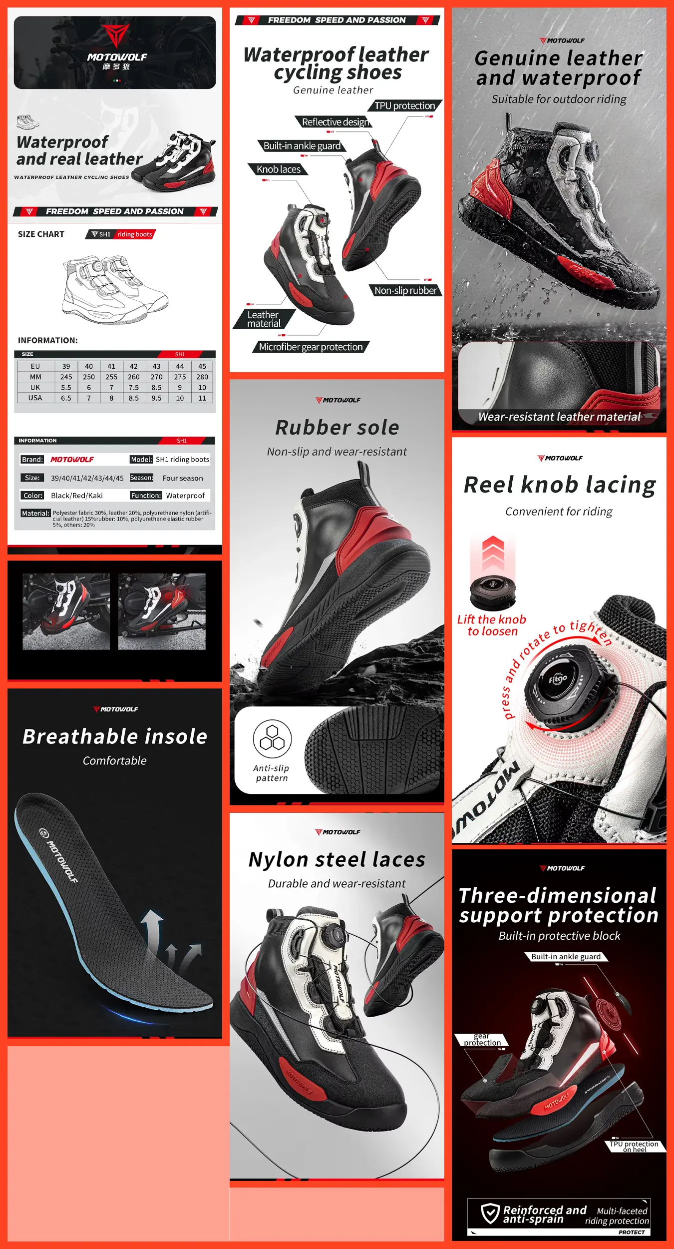 MOTOWOLF Waterproof Riding Shoes – Motorcycle Protective Riding Boots 7 MOTOWOLF waterproof riding shoes motorcycle protective boots