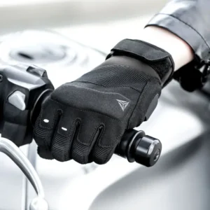 Close up of the aerodynamic hard shell knuckle protection on the Motowolf racing gloves
