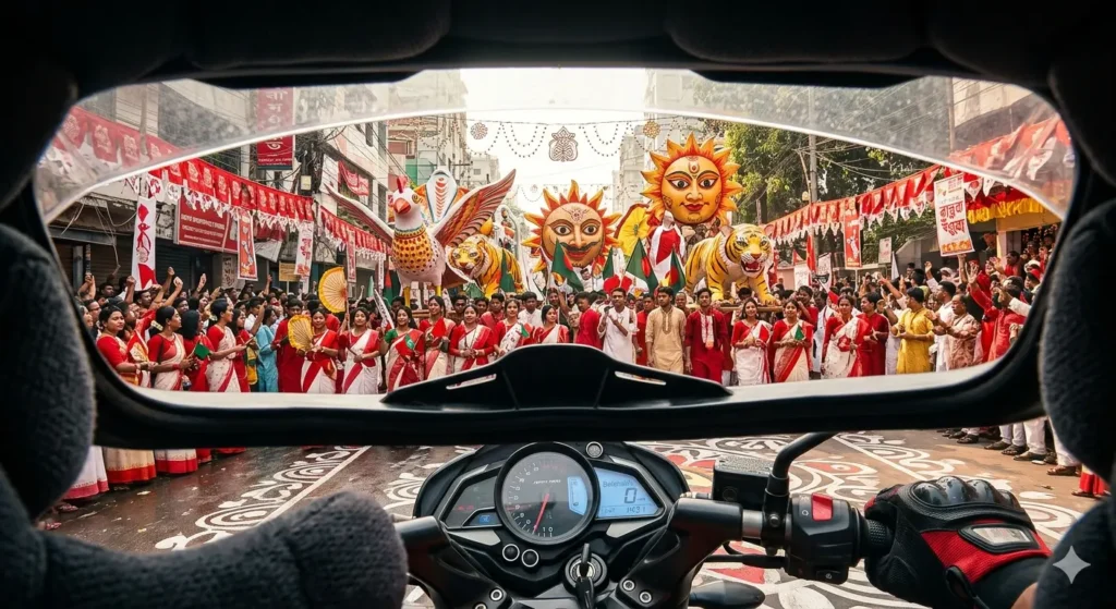 পহেলা বৈশাখ ১৪৩৩: বাইকারদের জন্য নতুন সাজ, নতুন সফর এবং সর্বোচ্চ নিরাপত্তা! 4 Gemini Generated Image jo6vi8jo6vi8jo6v