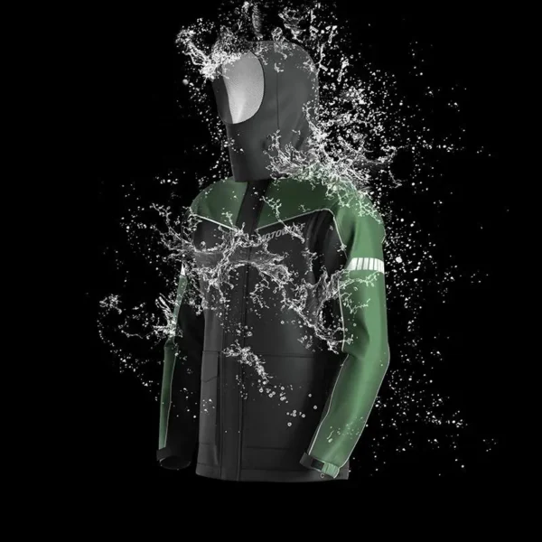 MOTOWOLF Raincoat V4 – Waterproof Motorcycle Riding Raincoat Army Green 2 Motowolf-Raincoat-Front-View