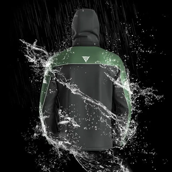 MOTOWOLF Raincoat V4 – Waterproof Motorcycle Riding Raincoat Army Green 7 Motowolf-Raincoat-Back-Reflective