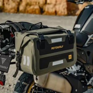 Open MOTOWOLF Saddle Bag showing storage capacity