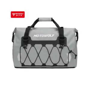 Motowolf Tail Bag MB4 open roll-top showing large capacity