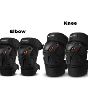 Side profile of the Motowolf Knee Protectors bending at the dual-pivot hinge mechanism