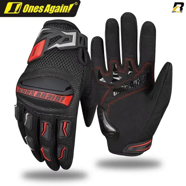Once Again Full Finger Riding Gloves MG02 premium black summer motorcycle armor