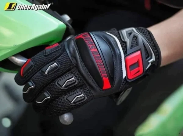 Close-up of elastic breathable summer mesh fabric on Once Again MG02 gloves