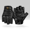 Adjustable wrist closure on MOTOWOLF half finger leather gloves