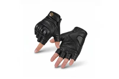 MOTOWOLF Leather Gloves – Retro Half Finger Motorcycle Riding Gloves