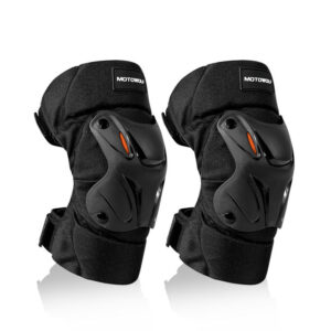 Motorcyclist riding while wearing the MOTOWOLF Knee and Elbow Guard