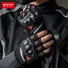 Motowolf Half Finger Leather Gloves Ventilation