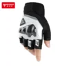 Motowolf Half Finger Leather Gloves - Retro Summer Gear