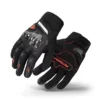 Black Motowolf Leather Motorcycle Gloves with reinforced knuckle protection