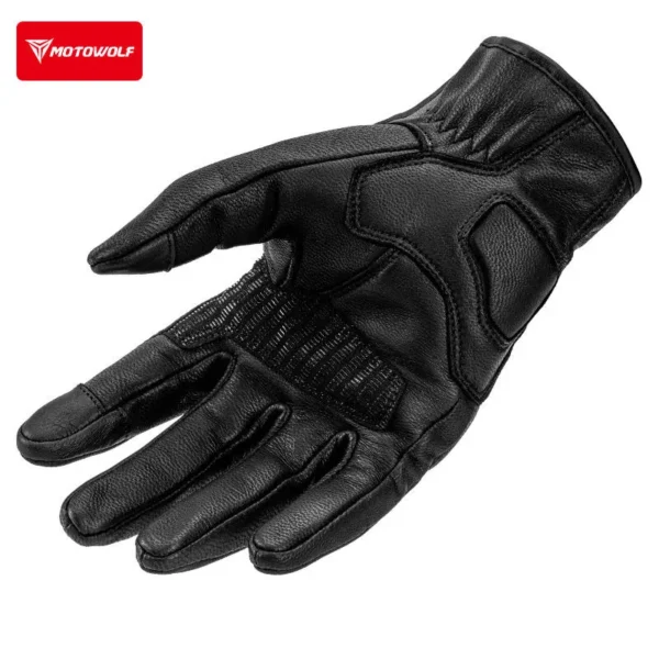 Motowolf Retro Leather Gloves Knuckle Armor