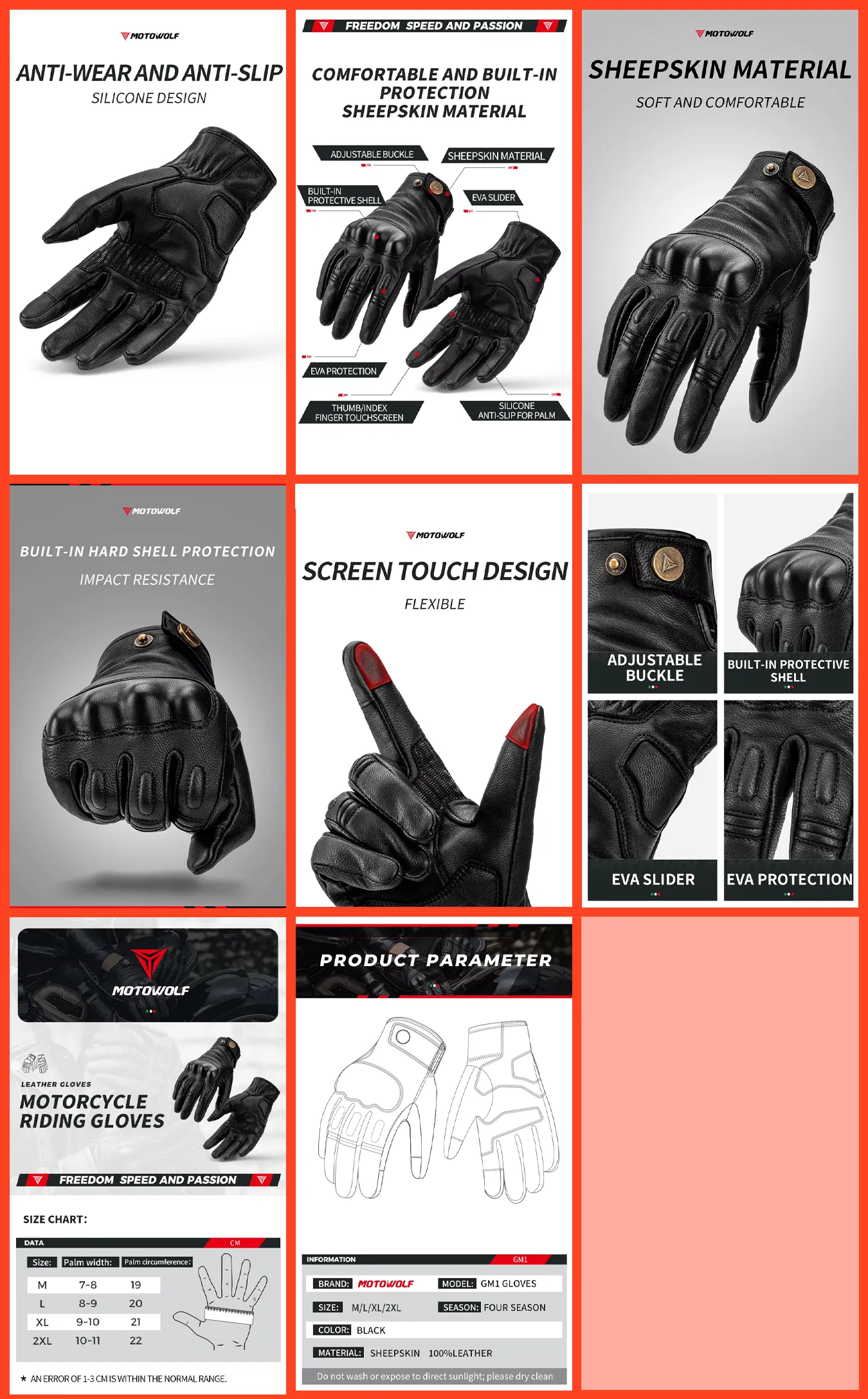 Motowolf Retro Leather Gloves – Touchscreen Racing Gear 19 Motowolf Retro Leather Gloves Touchscreen Ready