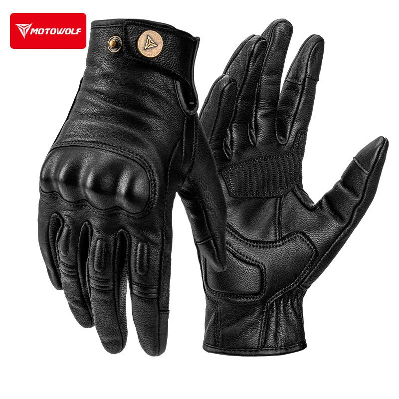 Motowolf Retro Leather Gloves – Touchscreen Racing Gear 6 Motowolf Retro Leather Gloves Touchscreen Ready