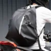 Close-up of the 3D padded breathable mesh back panel on the Motowolf MB18 Backpack