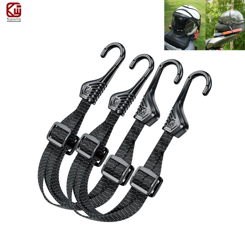 Kewig Adjustable Reflective Motorcycle Luggage Rope - Motorcycle Bungee Cord 7 Close-up of the sliding adjustable buckle mechanism on the Motorcycle Luggage Rope