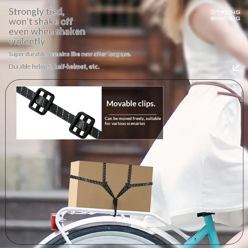 Kewig Adjustable Reflective Motorcycle Luggage Rope - Motorcycle Bungee Cord 5 The latex core of the Motorcycle Luggage Rope stretching under heavy tension
