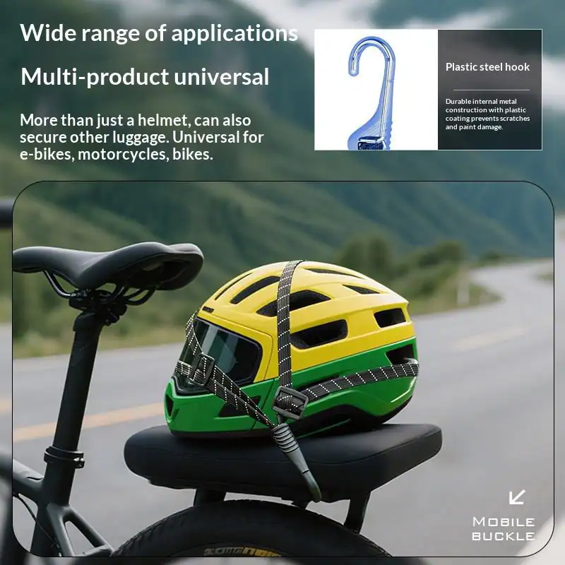 Kewig Adjustable Reflective Motorcycle Luggage Rope - Motorcycle Bungee Cord 3 A touring motorcycle fully loaded with dry bags strapped down by the Motorcycle Luggage Rope