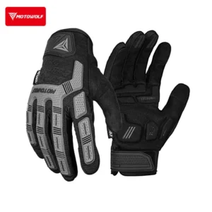 Size guide and palm width measurement diagram for Motowolf GM10 Riding Gloves