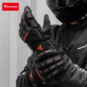 Close-up of the vibration-dampening palm padding on the Motowolf GM10 Riding Gloves