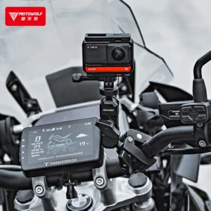 Detailed view of the adjustable dual ball-head joint on the Motowolf Motorcycle Camera Mount Full Set MDL3531B