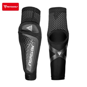 Close-up of the moisture-wicking stretch fabric on the Motowolf Riding Elbow Pads EG1