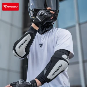The internal anti-slip silicone grip band on the upper bicep cuff of the Motowolf Riding Elbow Pads EG1