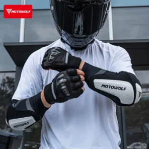 The black color variant of the Motowolf Riding Elbow Pads EG1 displayed flat